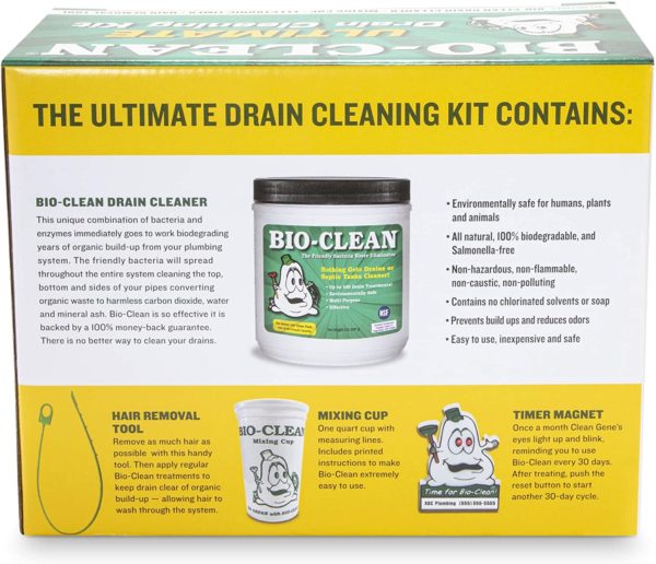 Bio Clean Ultimate Drain Cleaning Kit Box Back Panel